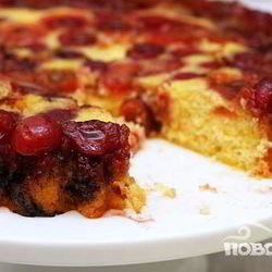 Рецепт Перевернутого вишневого пирога