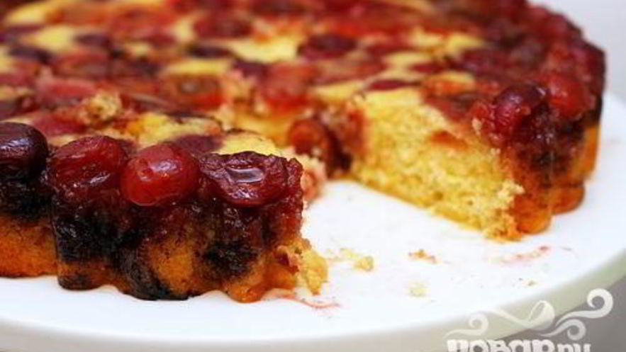 Рецепт перевернутого вишневого пирога