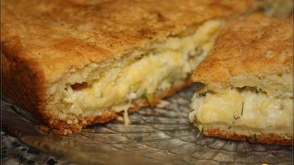 Рецепт Пирога на твороге с сыром