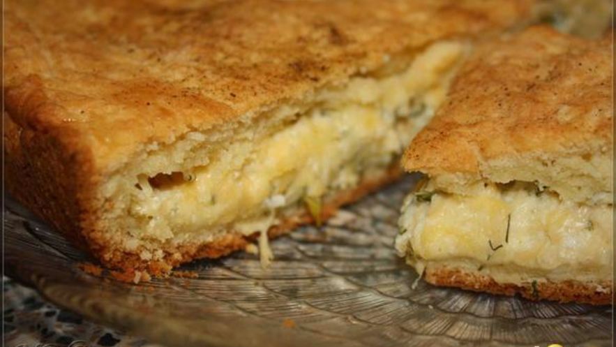 Рецепт пирога на твороге с сыром