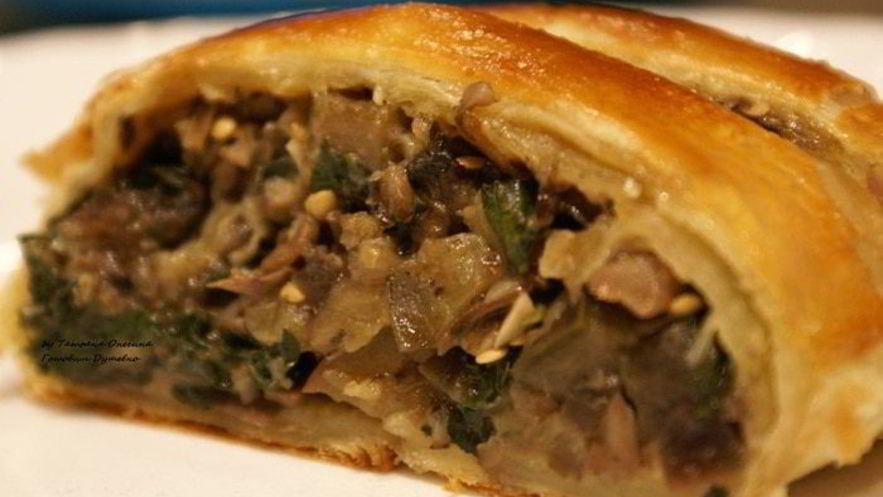 Рецепт пирога с баклажаном и мятой