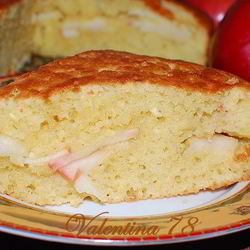 Рецепт Творожного пирога с яблочной прослойкой