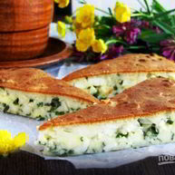 Рецепт Заливного пирога с зеленым луком и яйцом