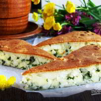 Рецепт Заливного пирога с зеленым луком и яйцом