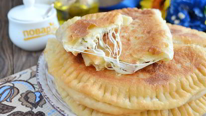 Рецепт Вкусных кутабов с сыром и зеленью