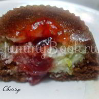 Рецепт Пирожного шоколадного с кокосово-творожной начинкой