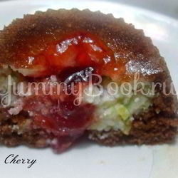 Рецепт Пирожного шоколадного с кокосово-творожной начинкой