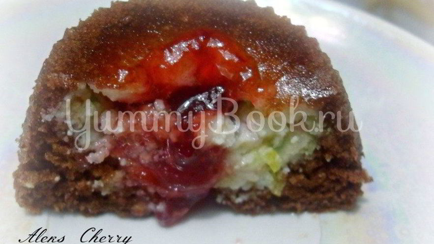 Рецепт пирожного шоколадного с кокосово-творожной начинкой