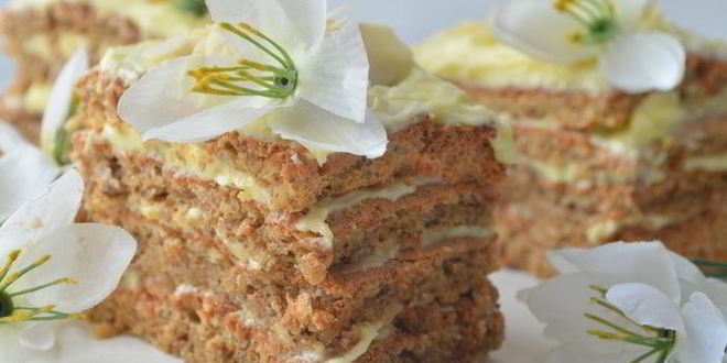 Рецепт воздушного миндального пирожного со вкусом ванили