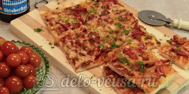 Рецепт пиццы с колбасой