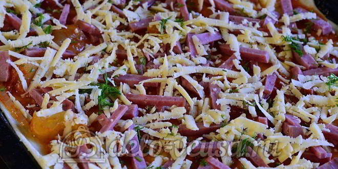 Рецепт пиццы с колбасой