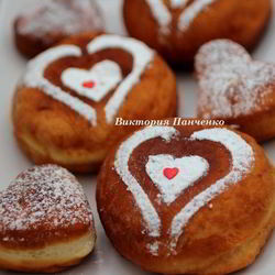 Рецепт Пончиков с шоколадом для всех влюбленных