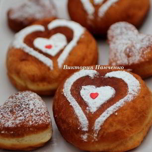 Рецепт Пончиков с шоколадом для всех влюбленных