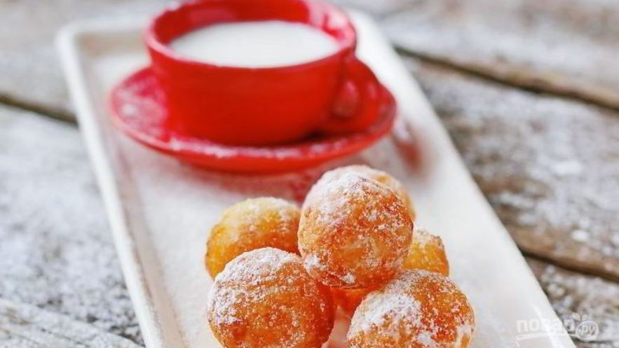 Рецепт творожных пончиков, жаренных в масле