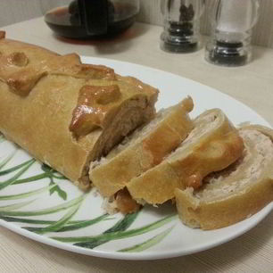 Рецепт Мяса-капустного штрудель из кабачкового теста