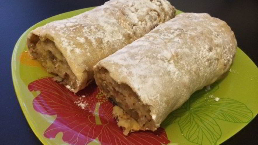 Рецепт постного яблочного штруделя