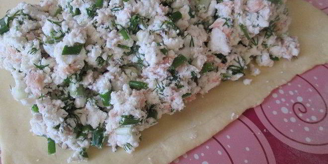 Рецепт рыбного штруделя из творожного теста