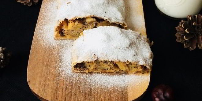 Рецепт штруделя с айвой, яблоками и маком