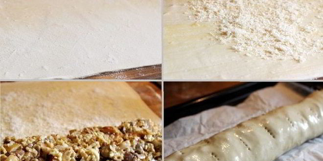 Рецепт штруделя с грушами и сыроежками