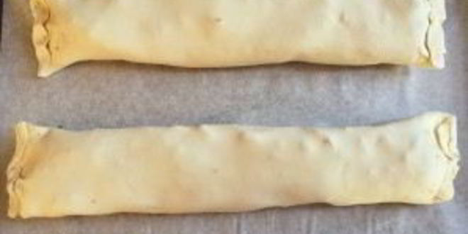 Рецепт штруделя яблочного из готового слоеного теста