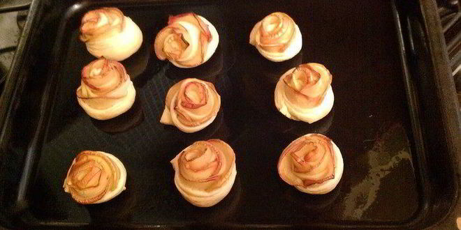 Рецепт слоек с яблоками розочки