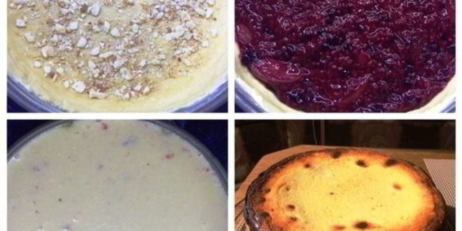 Рецепт творожника с ягодной прослойкой и соленой карамелью