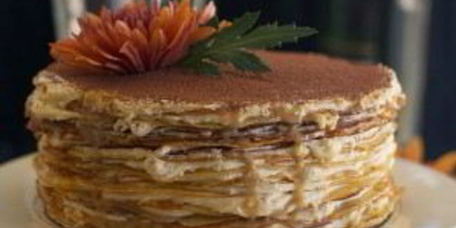 Рецепт блинного торта с маскарпоне