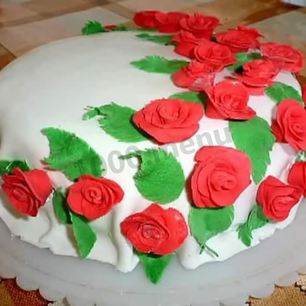 Рецепт Торта с розами из мастики