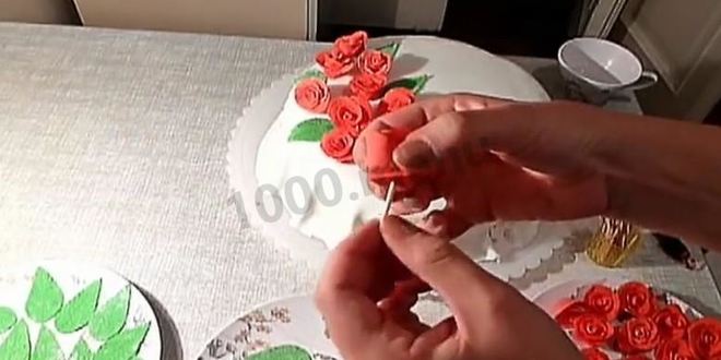 Рецепт торта с розами из мастики