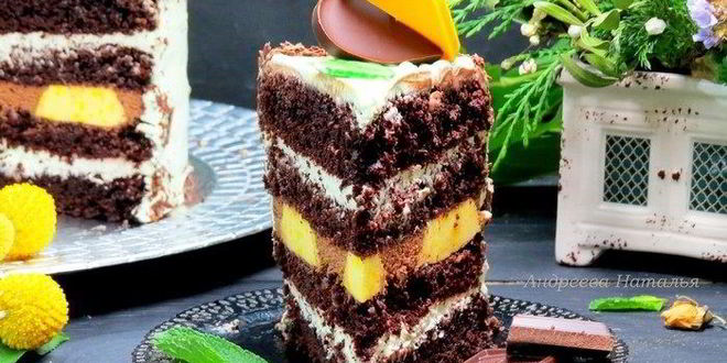 Рецепт торта шоколад-мята-лимон
