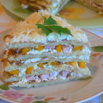 Рецепт Закусочного торта из кабачка