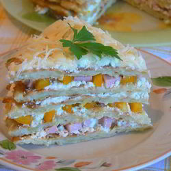 Рецепт Закусочного торта из кабачка