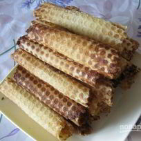 Рецепт Вафельных трубочек со сгущенкой