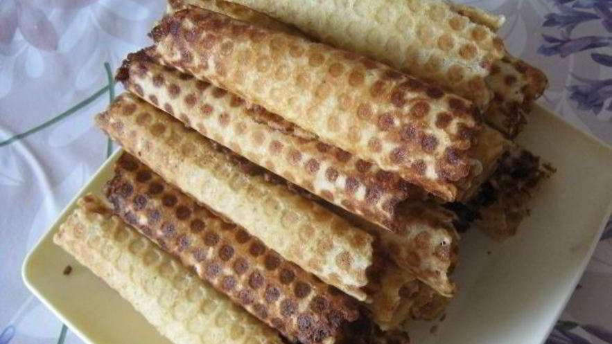 Рецепт вафельных трубочек со сгущенкой