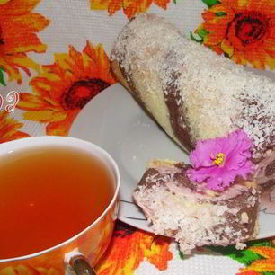 Рецепт Вишневого полосатого рулета