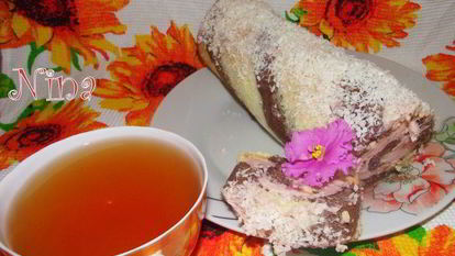 Рецепт Вишневого полосатого рулета