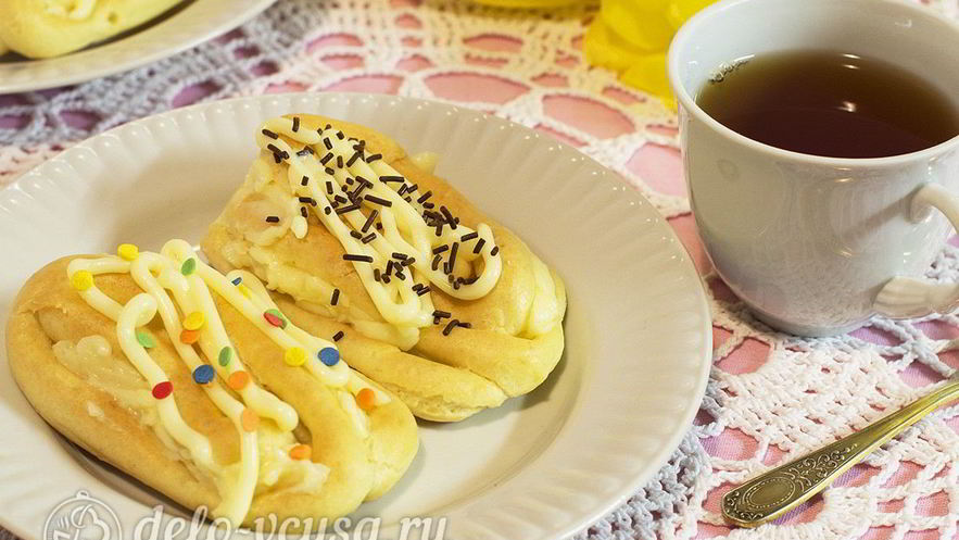 Рецепт домашних эклеров со сгущенкой