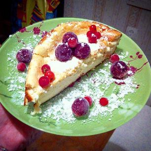 Рецепт Нежной творожной запеканки с ягодами