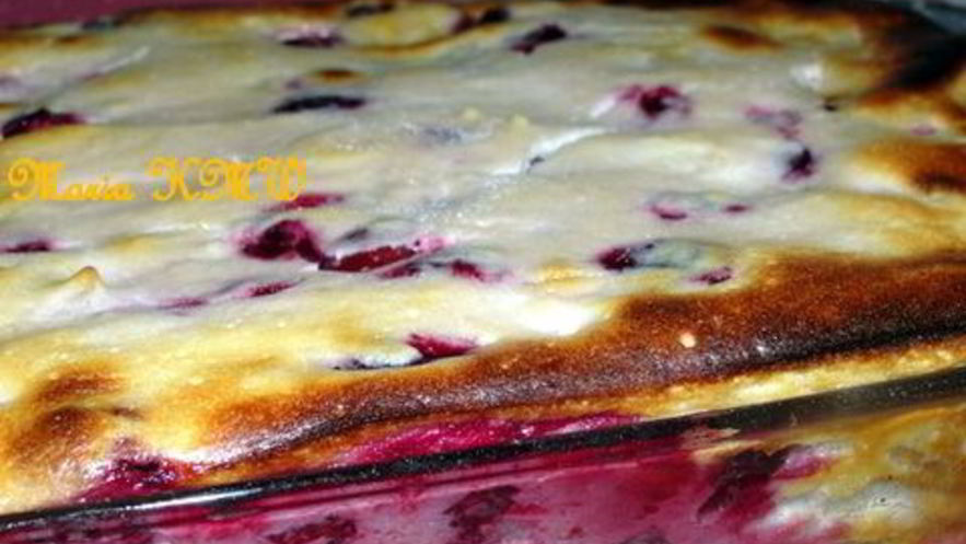 Рецепт творожной запеканки с вишней