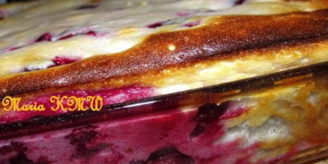 Рецепт творожной запеканки с вишней