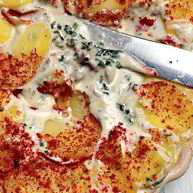 Рецепт Запеканки из картофеля с цесаркой и голубым сыром