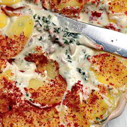 Рецепт Запеканки из картофеля с цесаркой и голубым сыром