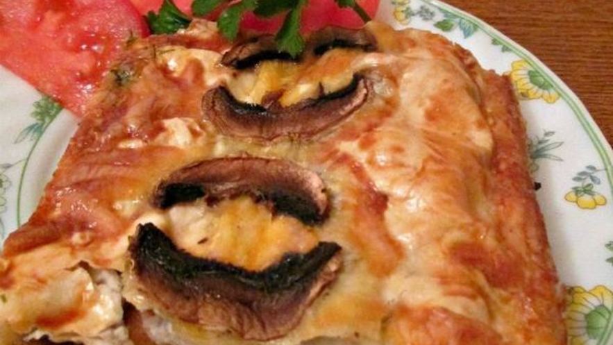 Рецепт запеканки из лаваша с фаршем и грибами