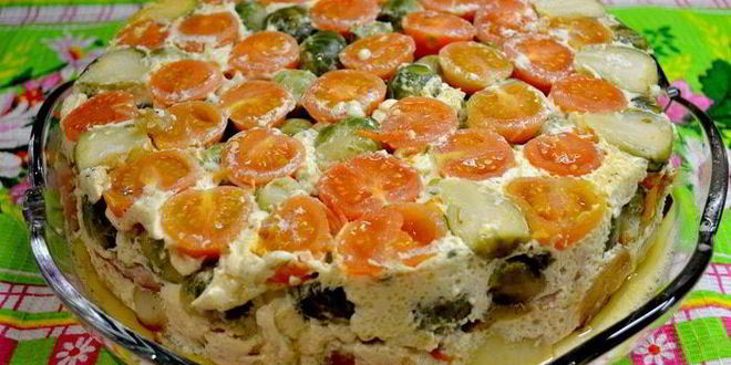 Рецепт запеканки с овощами и рыбой