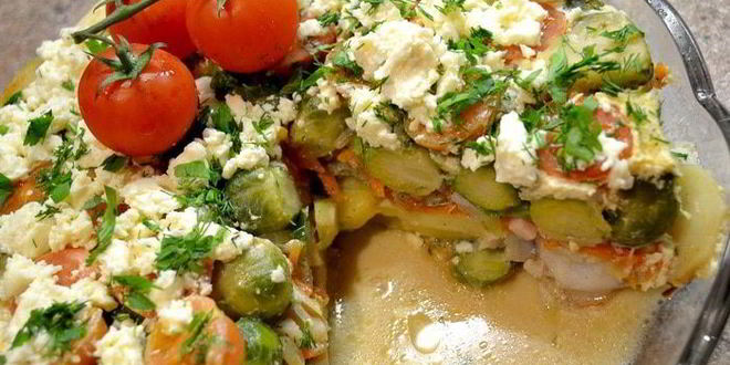 Рецепт запеканки с овощами и рыбой