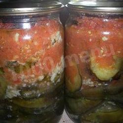 Рецепт Баклажанов с чесноком и помидорами на зиму
