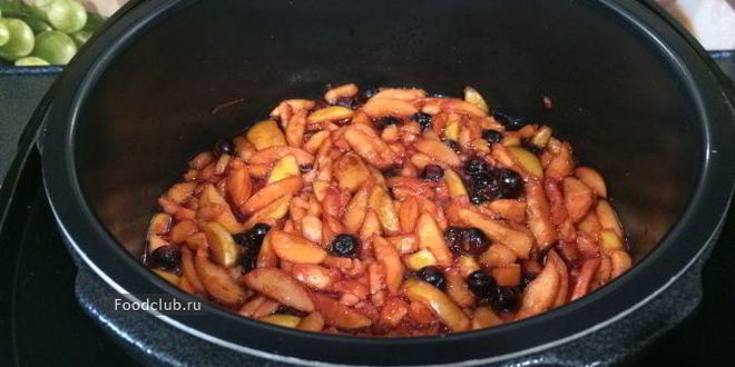 Рецепт джема из яблок с черноплодной рябиной в мультиварке