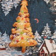 Рецепт Елочки с джемом из творожно-слоеного теста