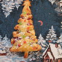 Рецепт Елочки с джемом из творожно-слоеного теста