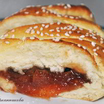 Рецепт Плетеной булки с яблочным джемом